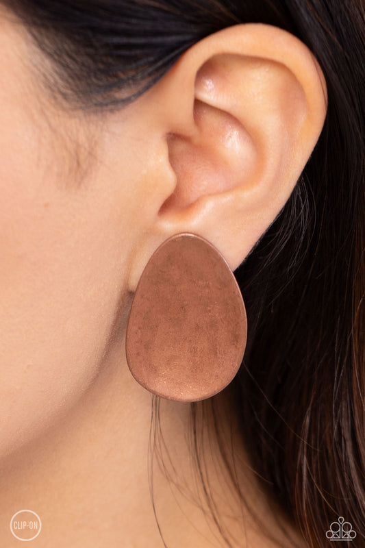 In PLAINS Sight  Copper Clip-On Earrings