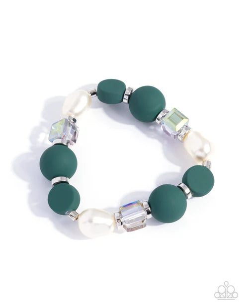 And Just Like That Necklace & Like-Minded Green Bracelet Combo Set