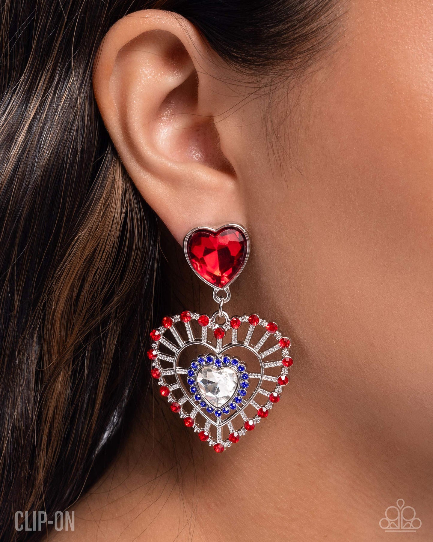 Patriotic Pattern - Multi Clip-On Earrings