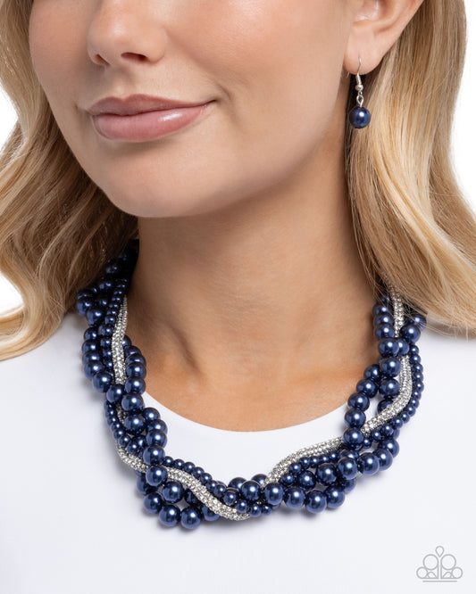 Pearl Pinnacle - Blue Necklace