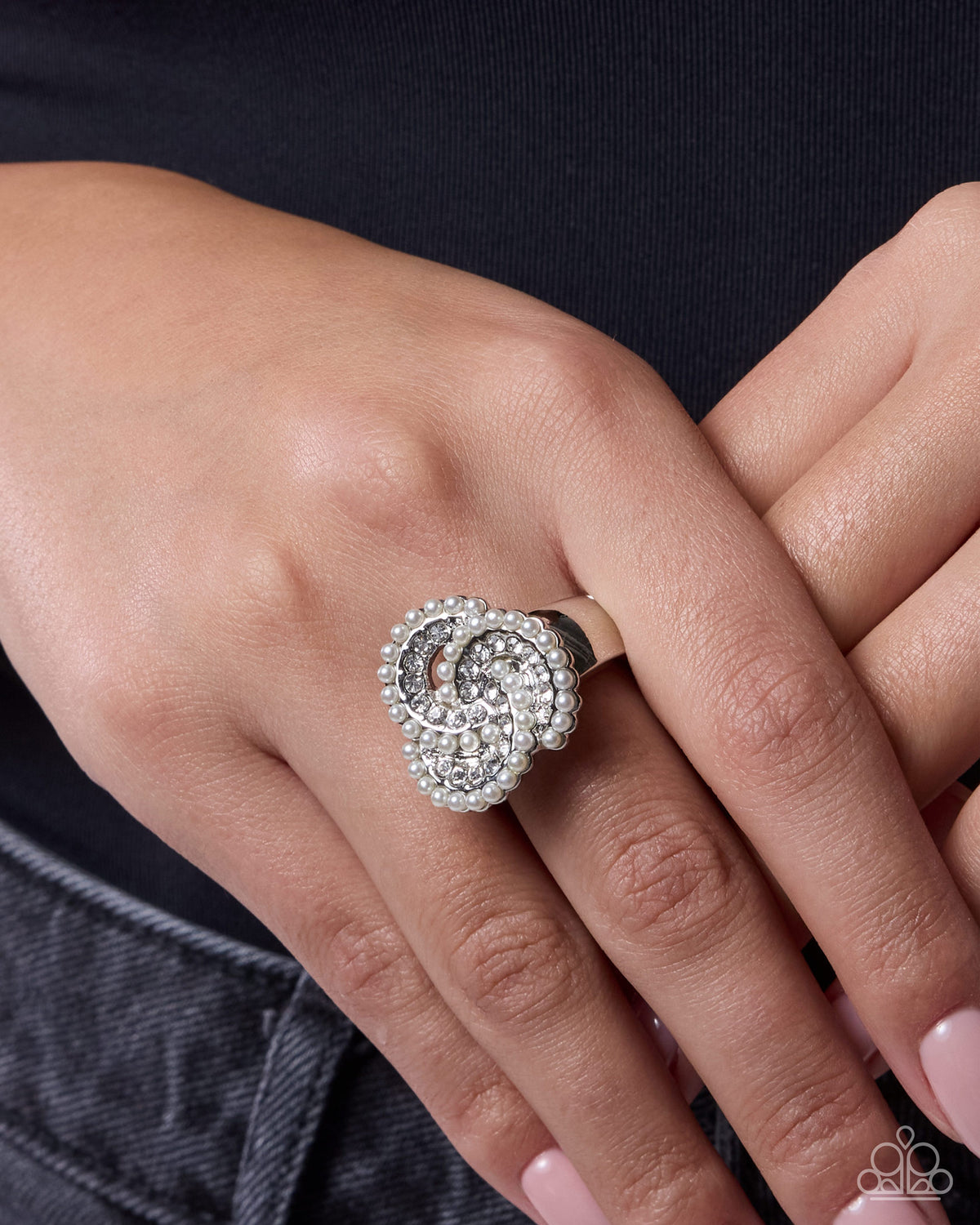 Pearl Punch White Ring