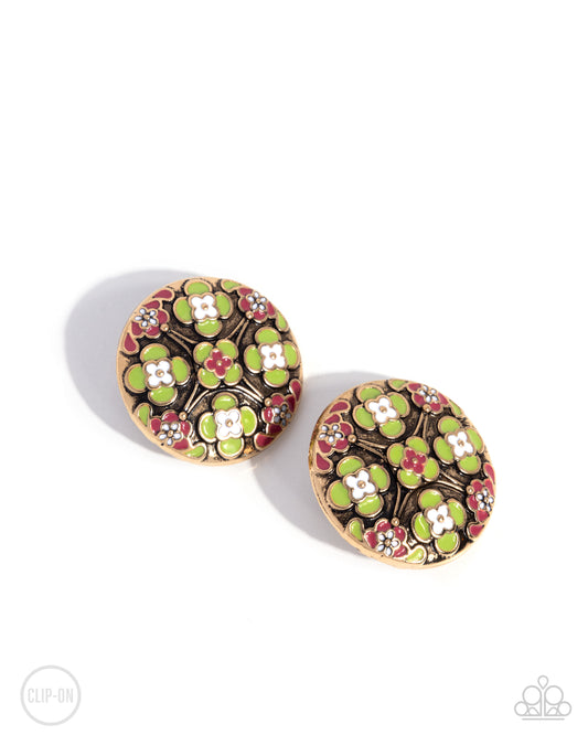 Quilt Art Multi Clip-On Earring