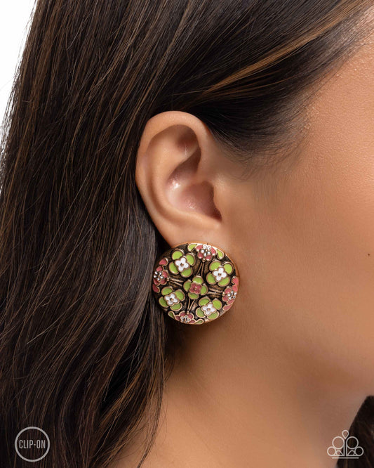 Quilt Art Multi Clip-On Earring