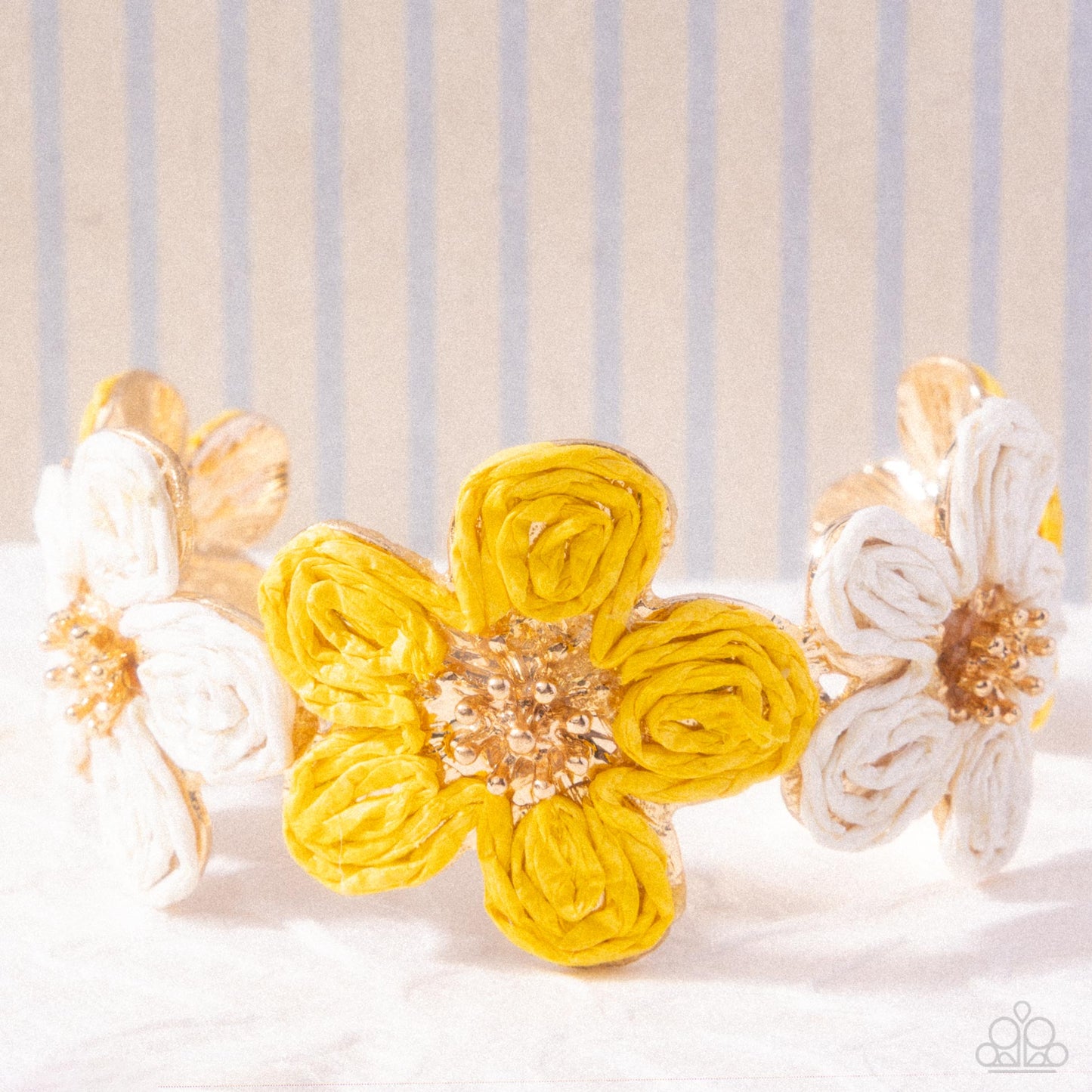 Rustic Raffia - Yellow Bracelet
