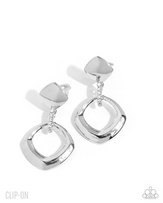 Square Shopaholic - Clip-On Earrings