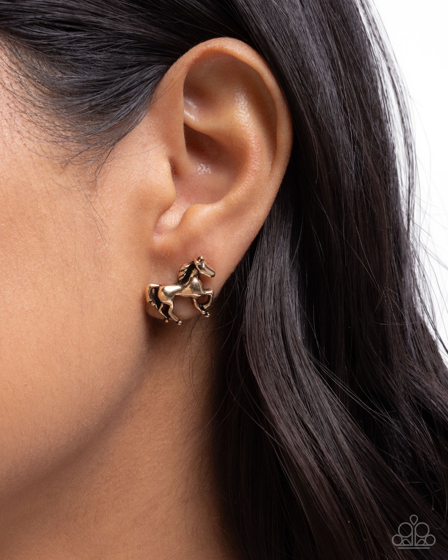 Stallion Selfie  Gold Earrings