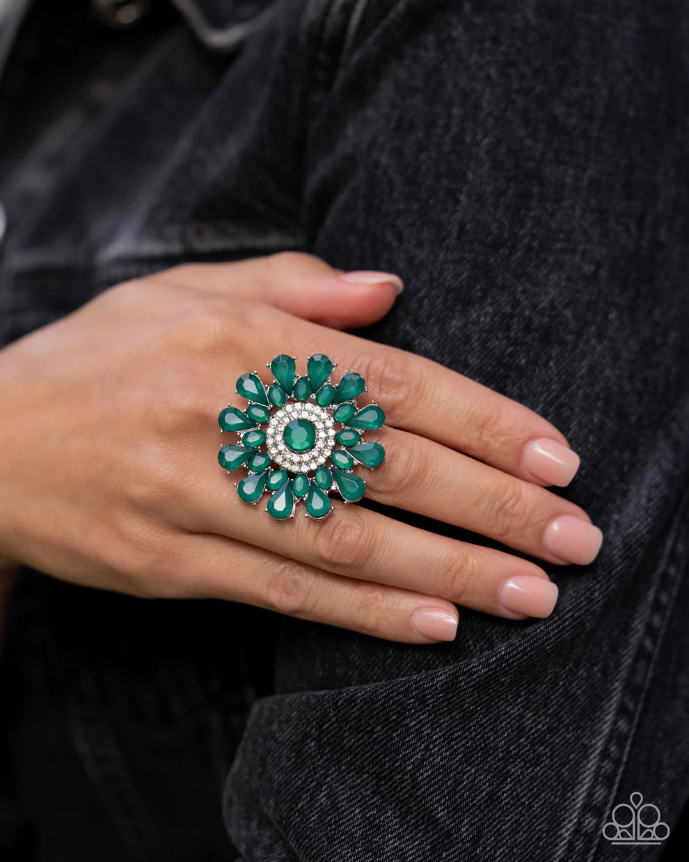 Steady Shimmer Green Ring