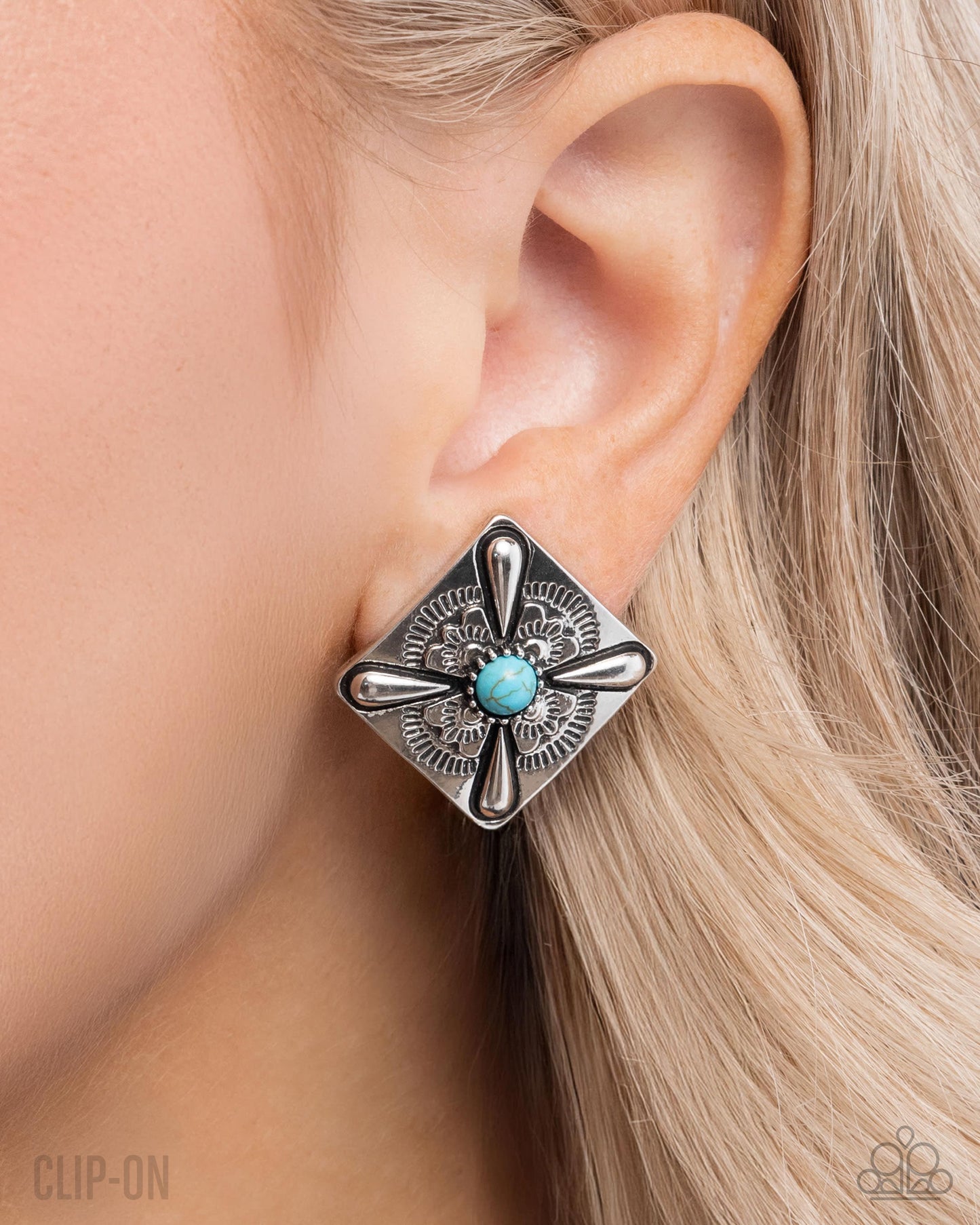 Stony Stencil - Clip-On Earrings