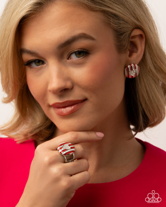 Striped Surprise - Earring & Ring Combo Set