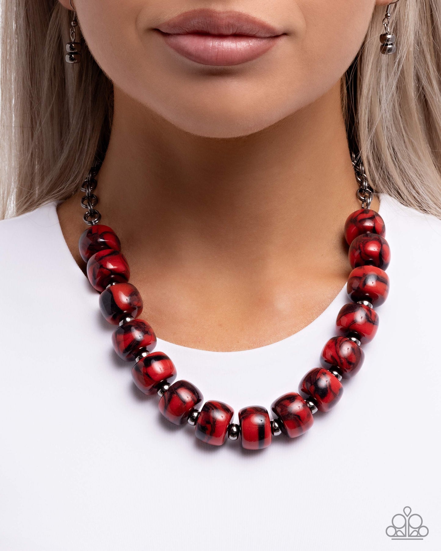 Swirled Serenity Red Necklace