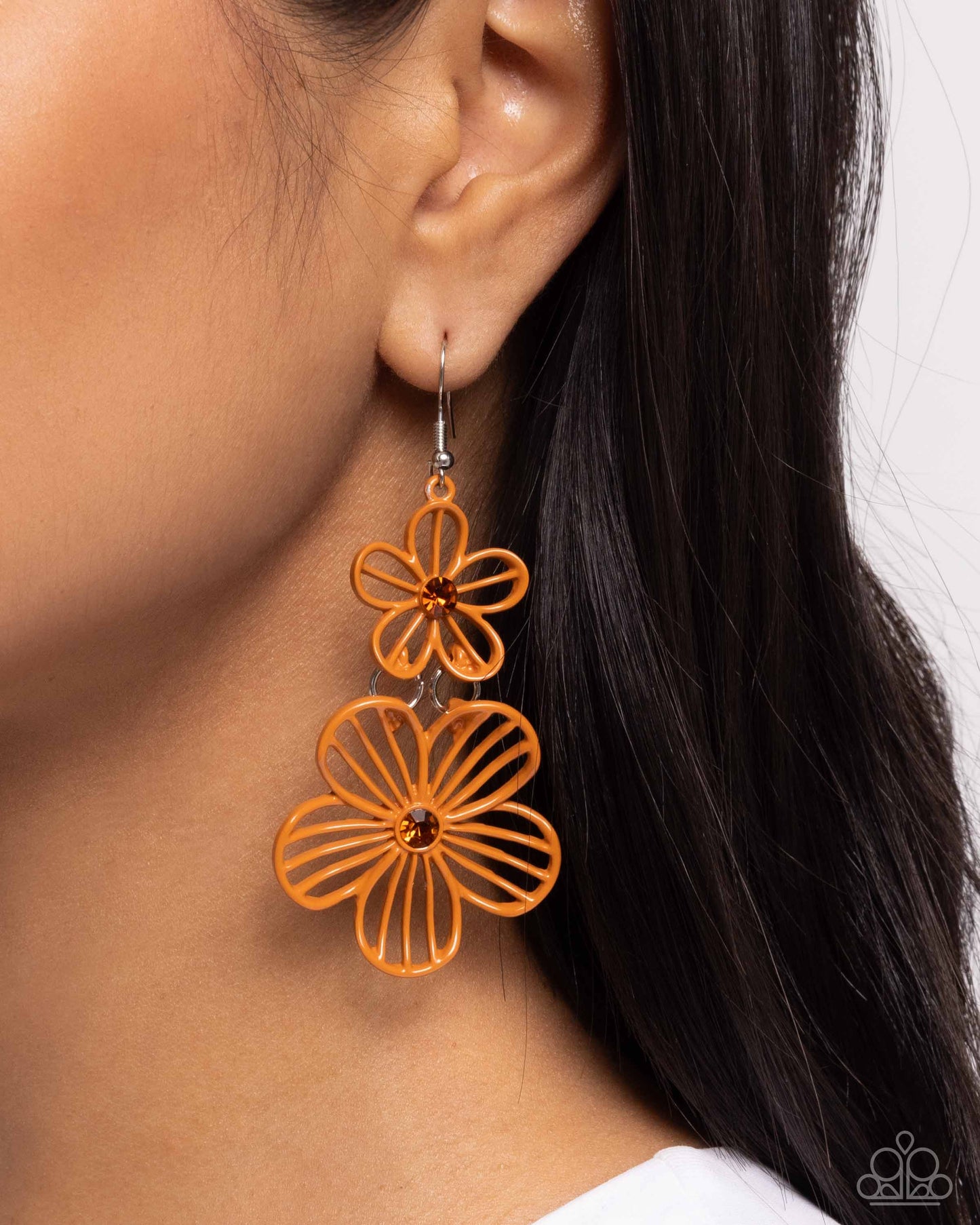 Textured Tiers Orange or Yellow Earrings