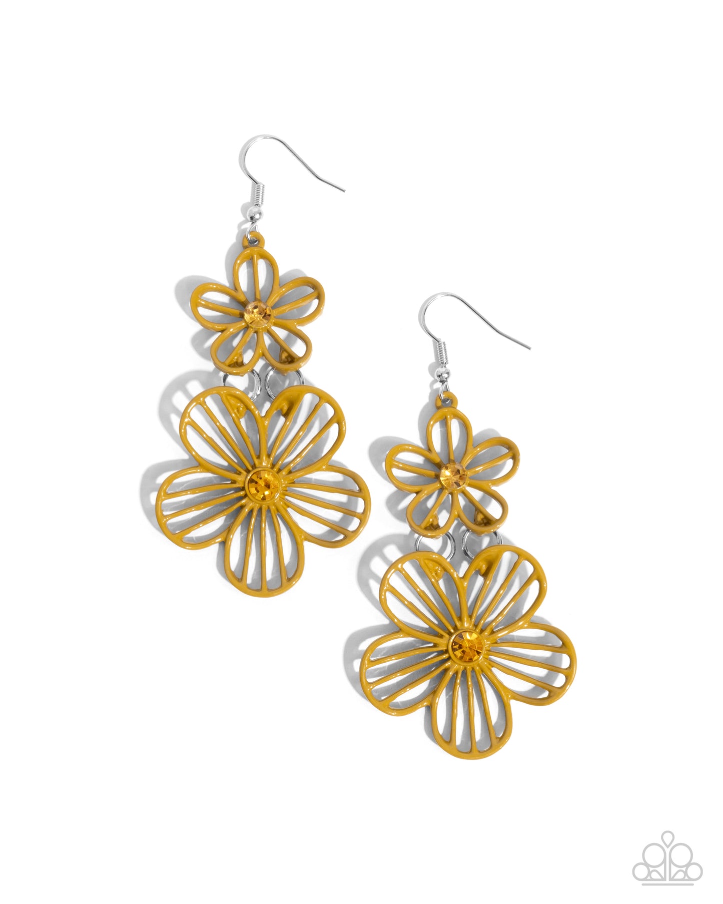 Textured Tiers Orange or Yellow Earrings