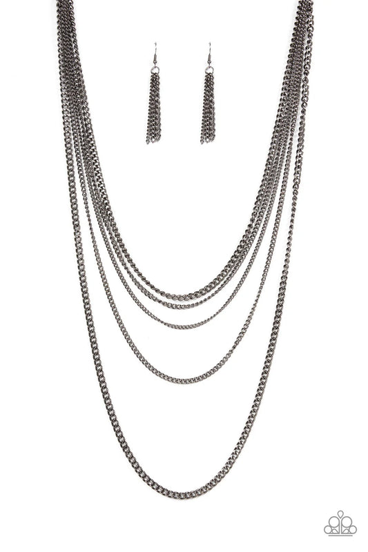 Top of the Food Chain Black Necklace