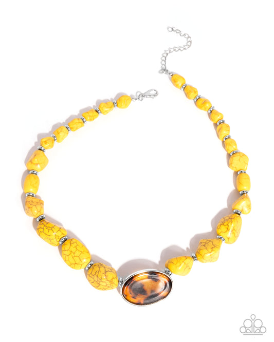 Trailblazing Tortoise Yellow Necklace
