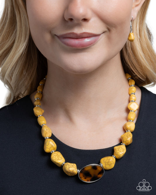 Trailblazing Tortoise Yellow Necklace