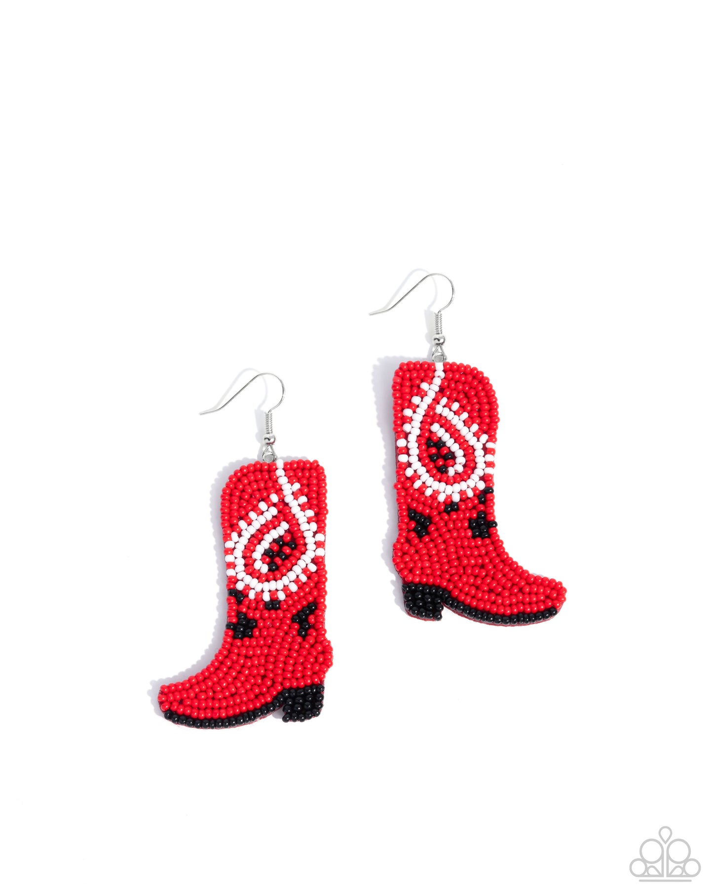 Western Webbing Red Earrings