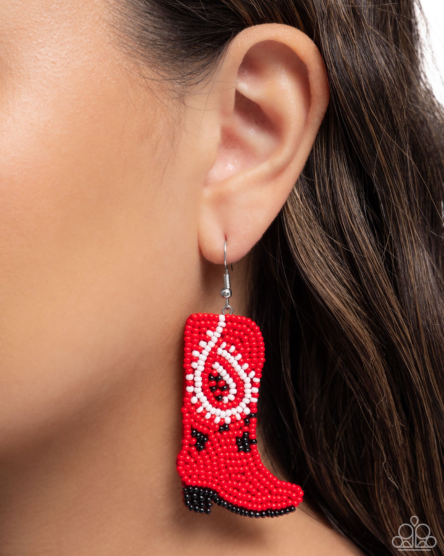 Western Webbing Red Earrings