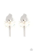 Harmonically Holographic White Post Earring
