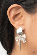 Harmonically Holographic White Post Earring