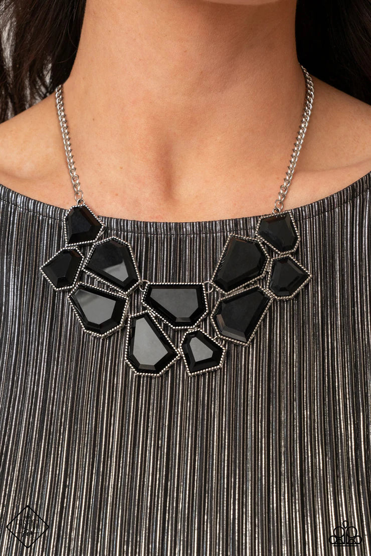 Double Defaced Black Necklace