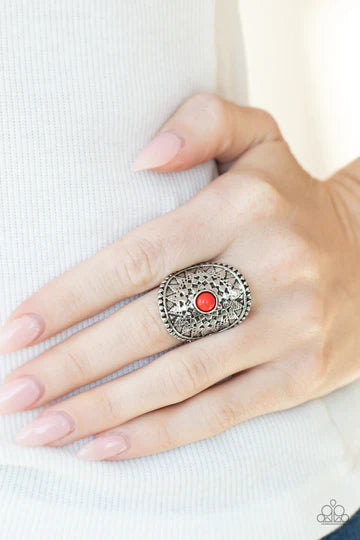 Mojave Rays - Red Bead Ring